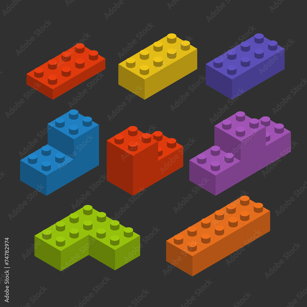Poster color constructor blocks