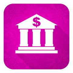 bank violet flat icon, christmas button