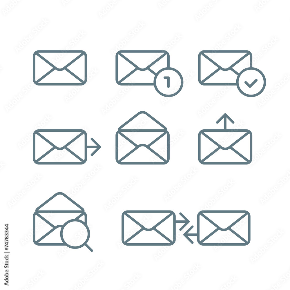 Fototapete different web browser icons set with rounded corners. design ele