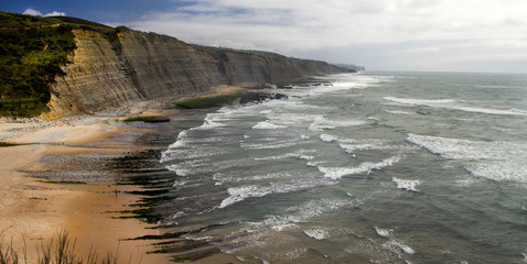 rocky beach of Magoito, located in Sintra, Portugal.
