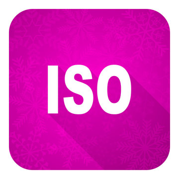 iso violet flat icon, christmas button