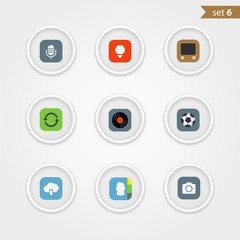 Color interface icons collection. Design elements