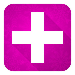 Obraz premium plus violet flat icon, christmas button, cross sign