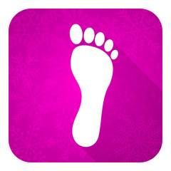 foot violet flat icon, christmas button