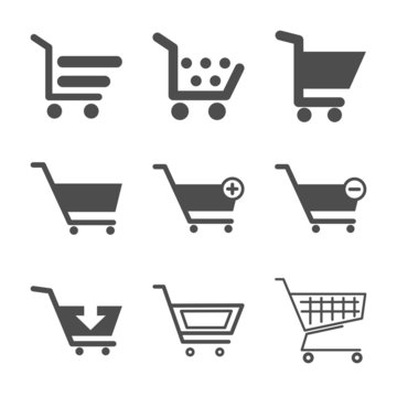Shopping cart icons set