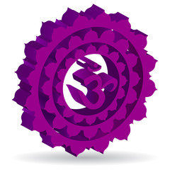 3D illustration of Sahasrara chakra, vector