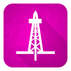 drilling violet flat icon, christmas button