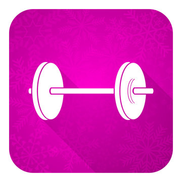 fitness violet flat icon, christmas button
