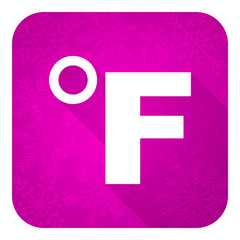 fahrenheit violet flat icon,  temperature unit sign