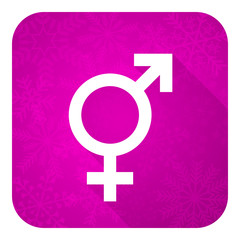 sex violet flat icon, christmas button, gender sign