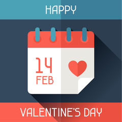 Happy Valentine's illustration in flat style.