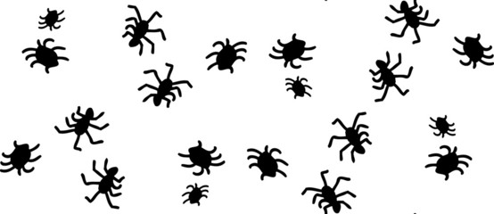 Seamless Silhouette Spiders