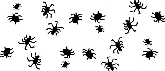 Seamless Silhouette Spiders