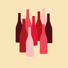 vector wine bottle silhouettes