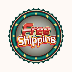 Label with the inscription free shipping