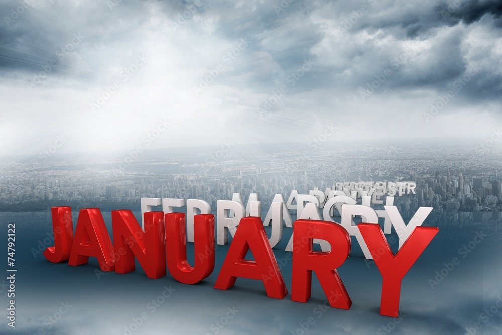 Poster Composite image of list of months