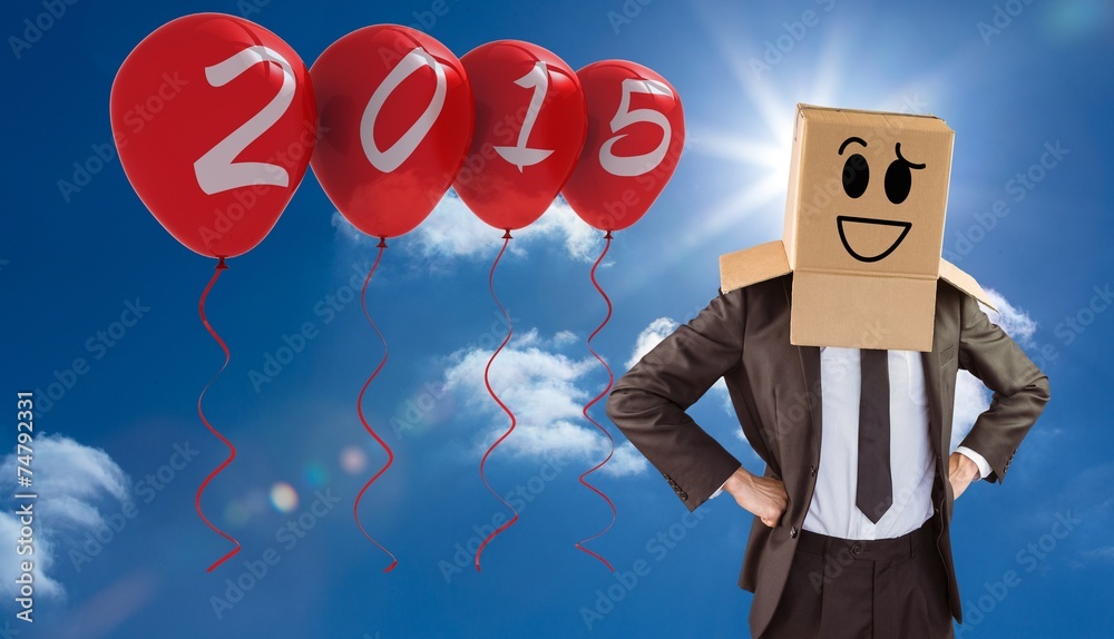 Aufkleber composite image of anonymous businessman with hands on hips
