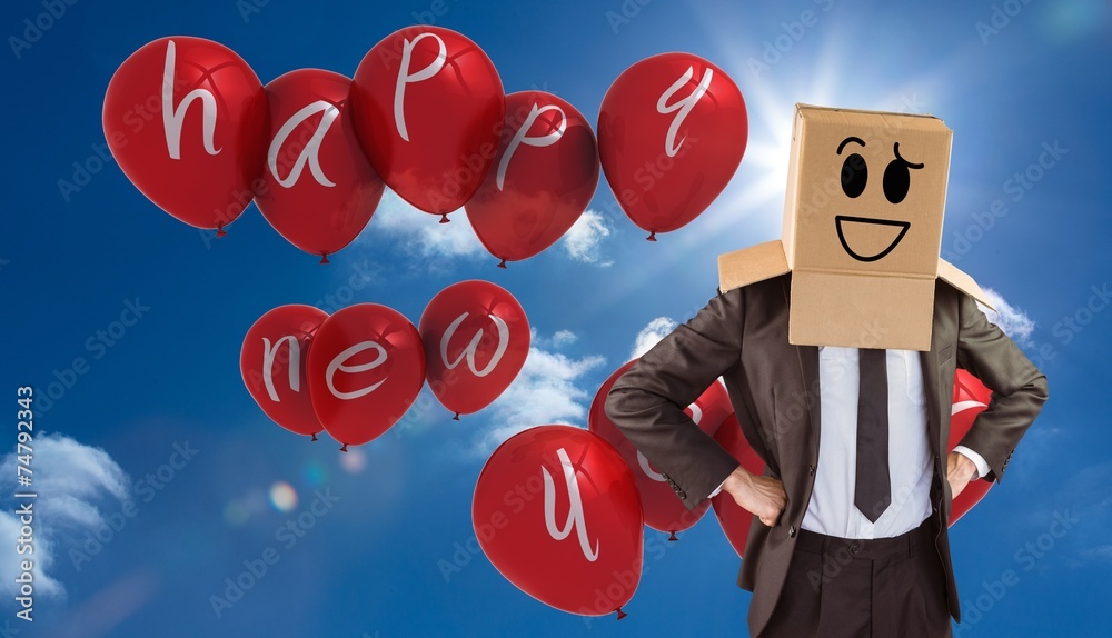 Aufkleber composite image of anonymous businessman with hands on hips