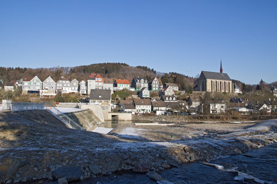 Winterliches Beyenburg bei Wuppertal, Deutschland