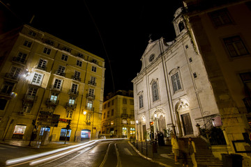 Fototapeta na wymiar View of the Church of Madalena, located in Lisbon, Portugal.