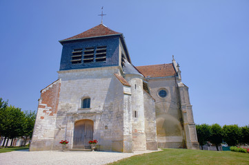 The medieval church in Champagne, France.