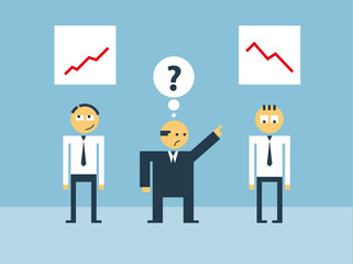 Boss scolds his subordinate for his low efficiency