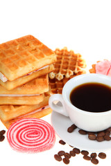 Coffee and waffles