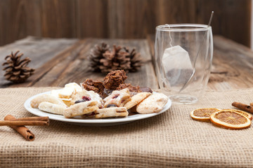 Christmas cookies on a wooden table