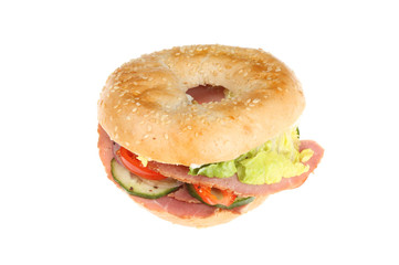 Ham salad bagel