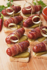 Pigs in blanket canape