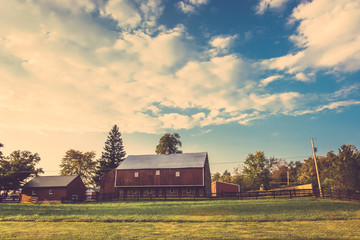 Fototapeta premium Barn on a farm in rural Adams County, Pennsylvania.