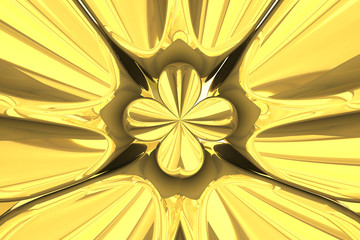 Obraz premium Golden Flower, created a bright gold background.