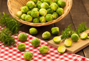 Brussels sprouts in the basket