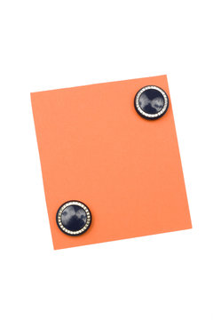 blank orange note with magnet