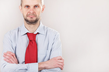 businessman with red tie