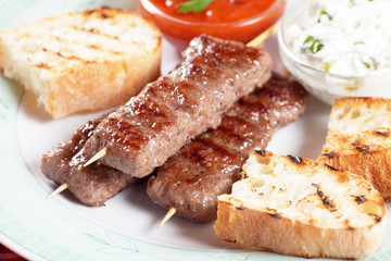 Kebab, minced meat skewer