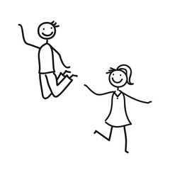 Freudensprung, Luftsprung - junges verliebtes Paar, Valentinstag, Valentin, Hochzeit, Heirat, Romantik, romantisch, Einladung, Freundschaft pflegen © Annett Seidler