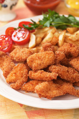 Breaded chicken nuggets