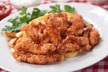 Fried chicken nuggets