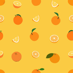 Seamless pattern with colored fruits. Vector illustration.
