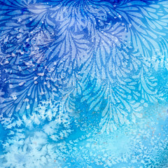 Blue flower design on watercolor background