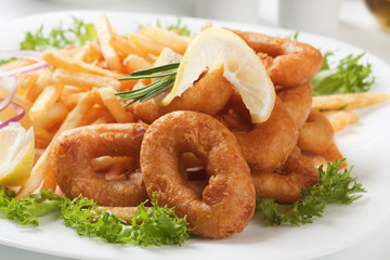 Fried squid rings