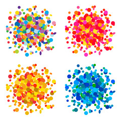 Set of colorful confetti backgrounds