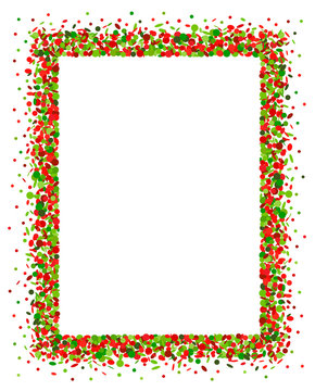 Confetti frame in red and green