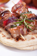 Kebab with pita bread