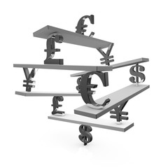 Forex trading and currency change concept