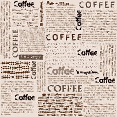 Imitation of newspaper with the inscription coffee.