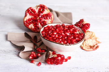 Beautiful composition with juicy  pomegranate seeds,