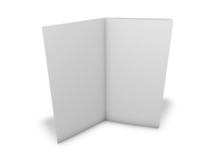 Flier, leaflet with blank white pages and shadow