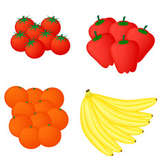 fresh vegetable and fruit vector